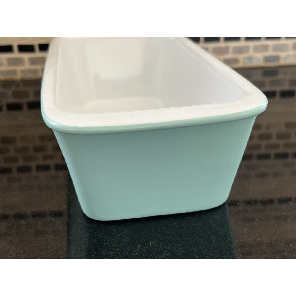 'Treat Yourself' Stoneware Loaf Pan Turquoise Bread Baking Dish Tia And Me - Picture 4 of 7